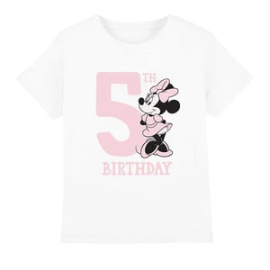 Disney Kinderen/Kinderen Minnie Mouse 5e Verjaardag T-Shirt (Wit)