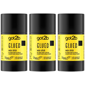 Got2b Glued Wax Stick 50g Strong Hold Hair Styling Stick, 3 Pack