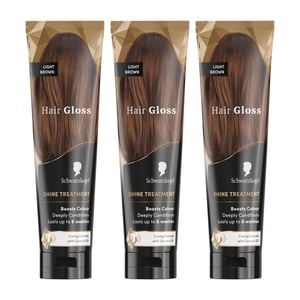 Schwarzkopf Hair Gloss Shine Treatment Light Brown 150ml, 3 Pack