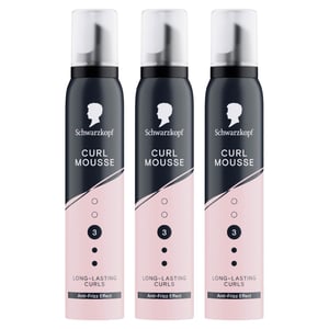 SK Styling Mousse Curl HL3 200ml Strong Hold Foam for Curly Hair, 3 Pack