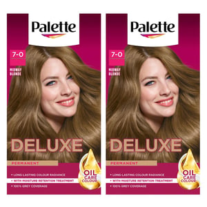 Palette Deluxe Creme Colouration 7-0 Midway Blonde Hair Dye, 2 Pack