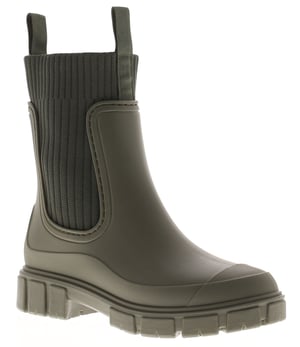 Platino Womens Wellies Paddle Pull On khaki