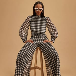 River Island Womens Crop Top Black Gingham Long Sleeve