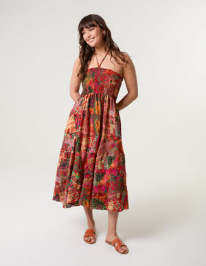 Tiered Halter Neck Dress