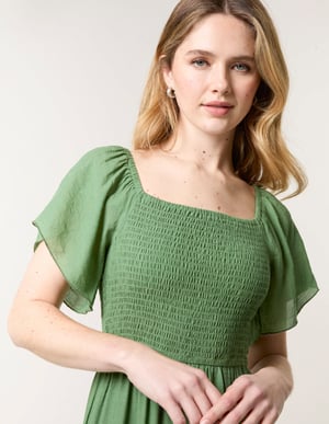 Flutter Sleeve Maxi Dress