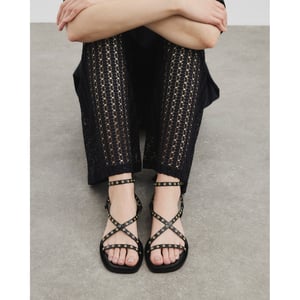 River Island Womens Sandals Black Wide Fit Eyelet Strappy
