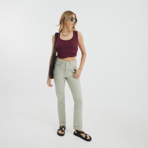 River Island Womens Green Mom Sculpt Jeans