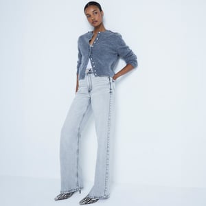 River Island Womens Straight Fit Jeans Grey Relaxed