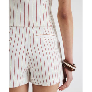 River Island Womens White Stripe Longline Belted Shorts