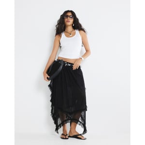 River Island Womens Maxi Skirt Black Lace