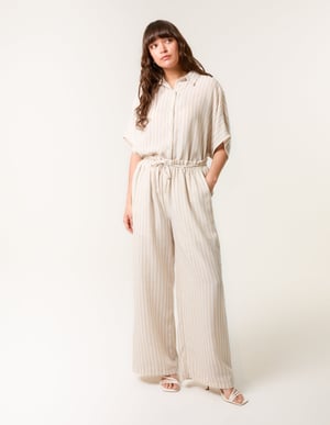 Paperbag Waist Pinstripe Trouser