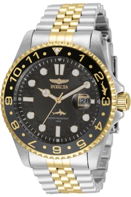 Invicta Pro Diver 35131 Heren Horloge - Quartz Uurwerk - Roestvrij Staal met zwarte Wijzerplaat - 43mm