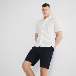 River Island Mens Navy Slim Fit Belted Chino Shorts
