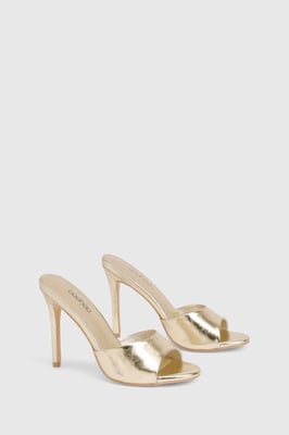 Metallic Heeled Mules