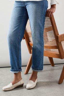 Good For The Sole: Wide Fit Niamh Leather Comfort Wedge Loafers