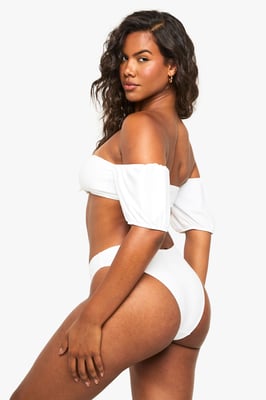 Premium Bridal Puff Sleeve Bikini Top