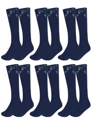 6 Pack Girls Knee High Socks With Bow