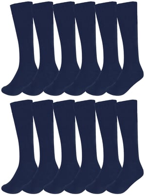 12 Pack Kids Plain Knee High Socks
