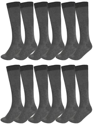 12 Pack Kids Plain Knee High Socks
