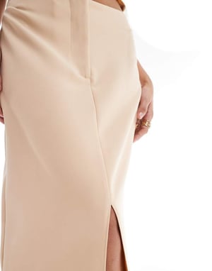 ASOS DESIGN formal maxi skirt co-ord in taupe