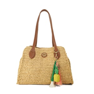 Dune Accessories Devotedly - Raffia Double Grab Handle Tote Bag