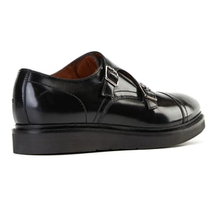 Base London Knight Leren Zwarte Dubbele Monniksschoenen Voor Heren