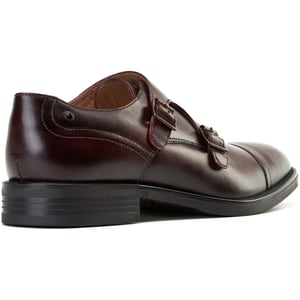 Base London Taper Lederen Mannen Bordo Dubbele Monk Schoenen