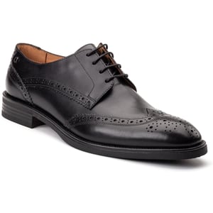 Base London Pocket Leren Heren Zwarte Brogues Schoenen