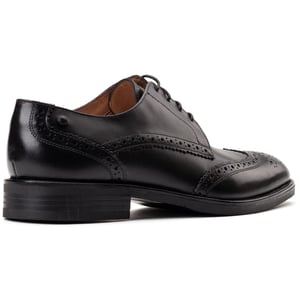 Base London Pocket Leren Heren Zwarte Brogues Schoenen