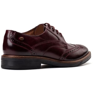 Base London York Leren Mannen Bordo Brogue Schoenen