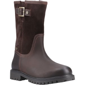 Hunter Canna Ankle Boot Dames Leren Bruine Laarzen