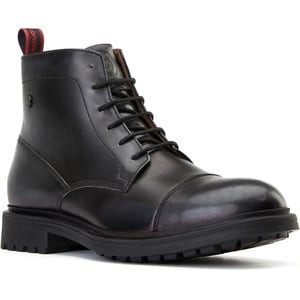 Base London Boulton Leren Heren Enkellaarzen Zwart