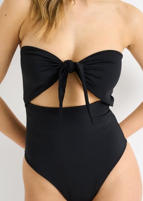 Bandeau baddräkt med knytband framtill