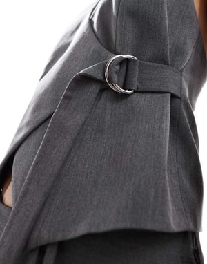 COLLUSION co-ord tailored fitted waistcoat in charcoal grey