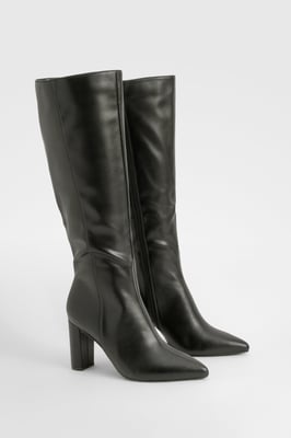Wide Fit Pointed Toe Knee High Boots