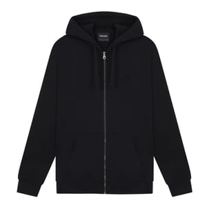 Lyle & Scott Tonal Eagle Jet Black Zip Through Hoodie