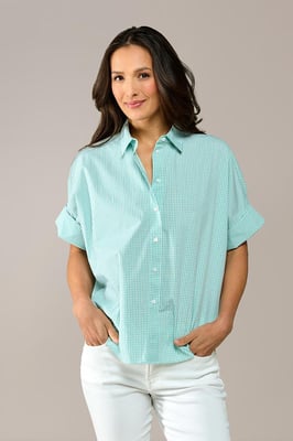 Caroline Tensen Leeds Oversized Check Blouse Wit / Groen