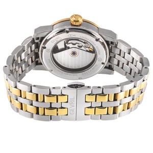 Gevril Men's Madison 316L Stainless Steel IPYG  Case, Silver/Black Dial, Two toned SS/IPYG Bracelet.