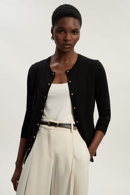 Viscose Blend Popper Knitted Cardigan