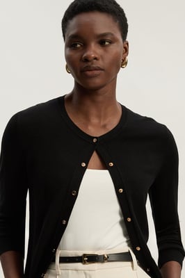 Viscose Blend Popper Knitted Cardigan