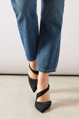 Wide Fit Everly Asymmetric Pointed Stiletto High Heel Court Shoes