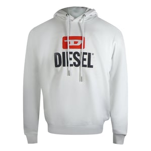 Diesel New D Logo Vit Hoodie
