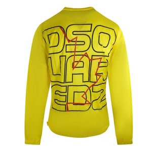 Dsquared2 Stor Logotyp På Ryggen Gul Långärmad T-shirt
