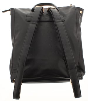 Womens Large Messenger Backpack Bag Glam Zip black