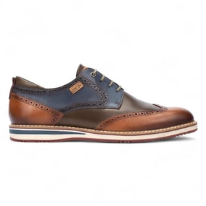 Pikolinos Herrskor i Brandy Brown Läder med Brogue-detaljer och Snörning - Avila