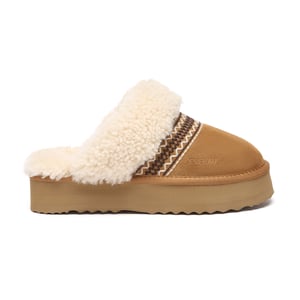 EVER AU Australië Dames Crake Gebreide Platform Schapenvacht Slippers