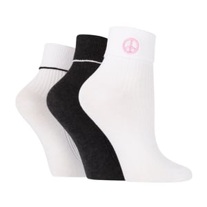 3 Pack Ladies Fashion Turnover Top Rib Lounge Socks