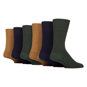 6 Pack Mens Non Elastic Cotton Diabetic Socks with Seamless Toe