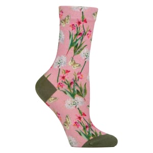 Damerna Novelty Strumpor | Roliga Färgglada Blommönstrade Strumpor 4-7 UK