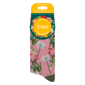 Damerna Novelty Strumpor | Roliga Färgglada Blommönstrade Strumpor 4-7 UK
